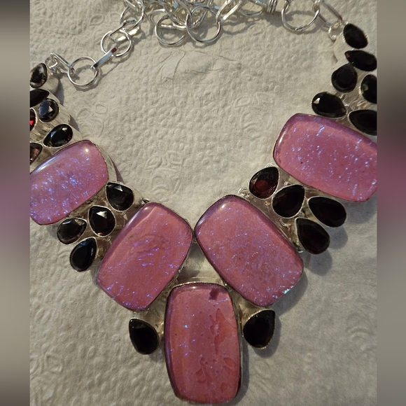 Triple fire opal hesspnite garnet 925 sterling - Picture 4 of 5